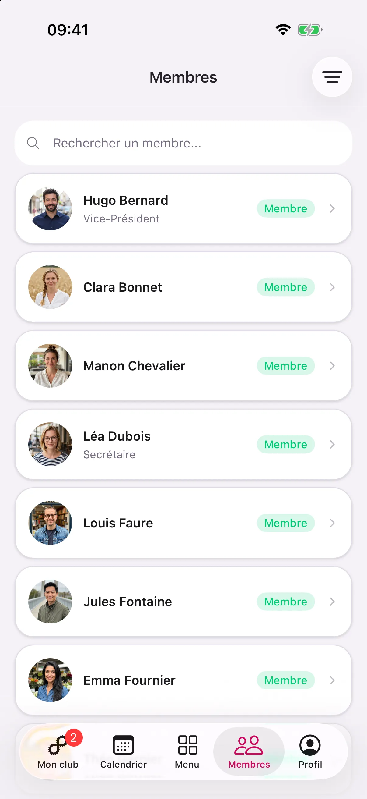Annuaire des membres du club dans Rotalink
